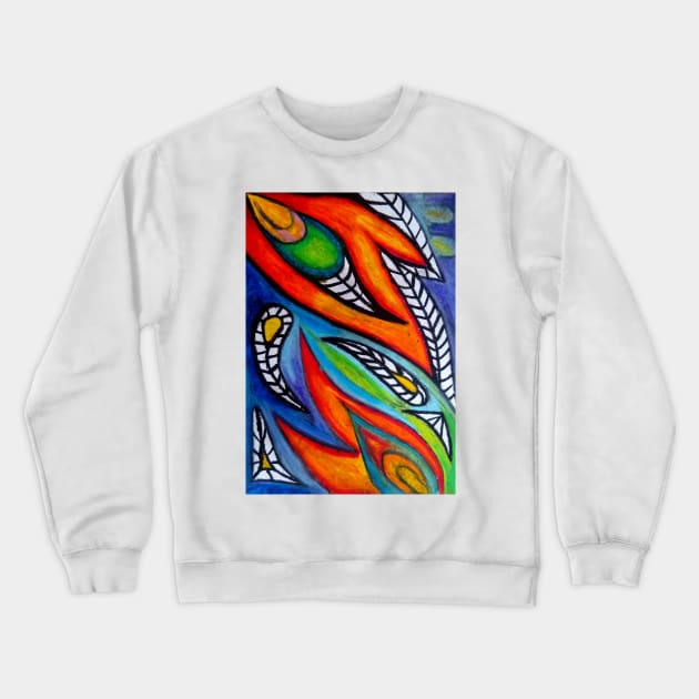 Krishna Peacock Feather Crewneck Sweatshirt by InfiniIDnC